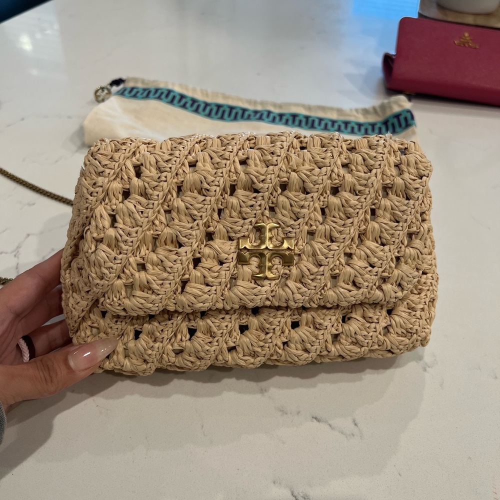 Tory Burch Beige Crochet Crossbody Bag